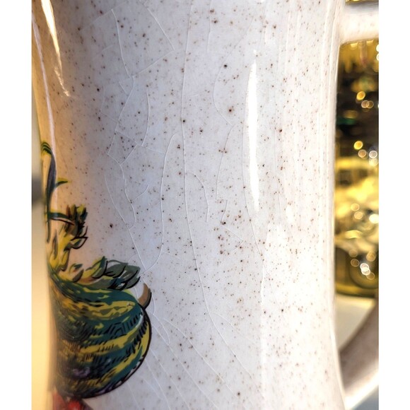 Vintage Ceramic Parmesan Cheese Shaker Rob Roy 1970s Speckled Glaze with Veggies - Picture 4 of 10